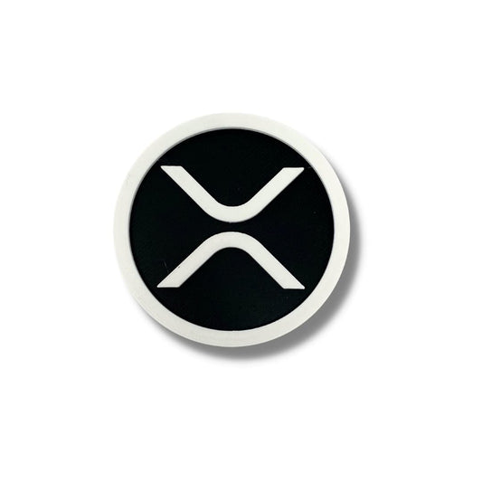 Ripple XRP Cryptocurrency Logo Magnet - Black & White - Decorative Fridge Magnet - Perfect for Cryptocurrency XRP Token Fans! Made in The USA