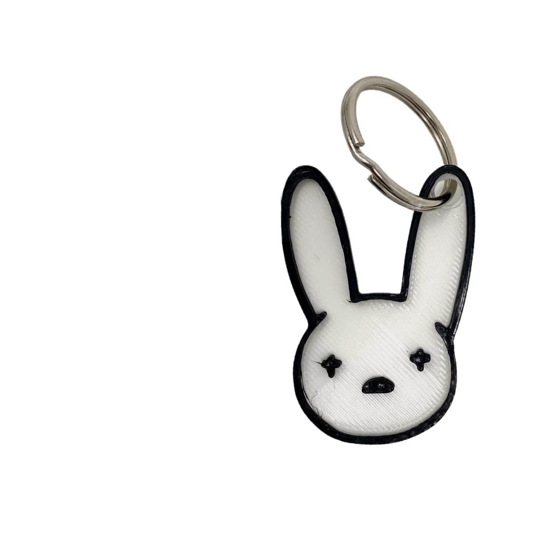 Bad Bunny Keychain - Black / White