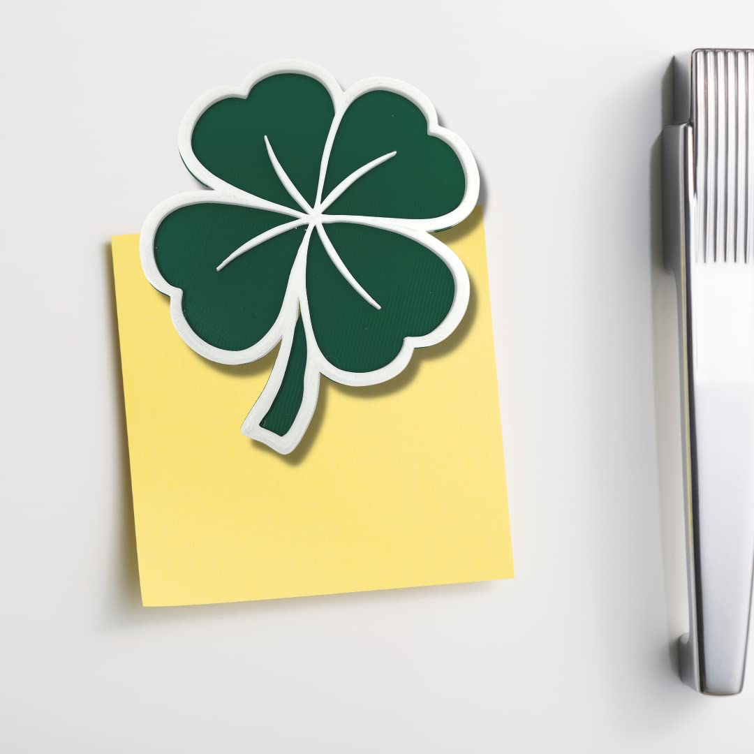 Saint Patricks Day Lucky Shamrock Fridge Magnet - Perfect for Saint Patty's Day Celebrations - Decorative Shamrock Four Leaf Clover Magnet - Made in The USA