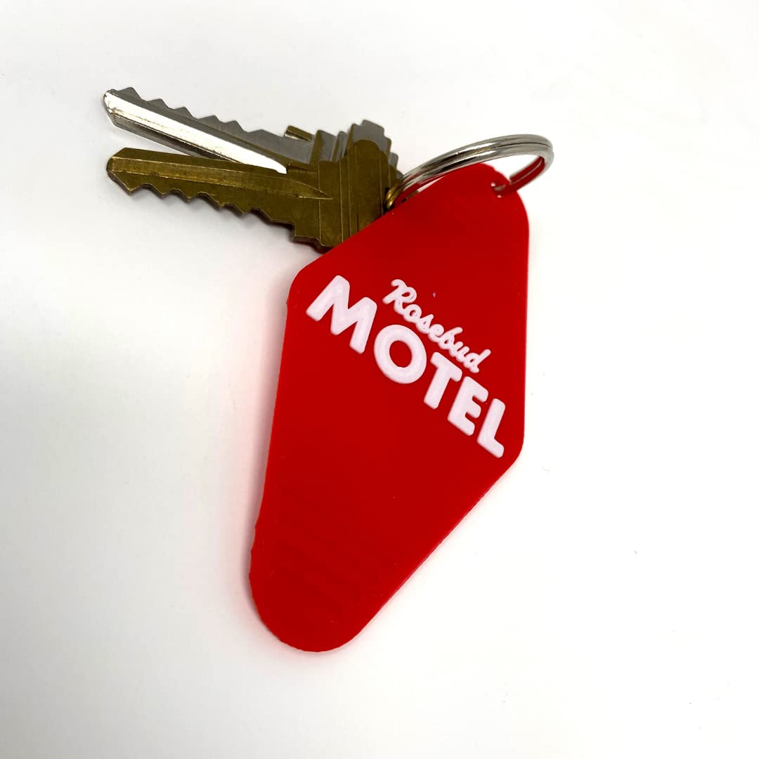Rosebud Motel Vintage Keychain - Decorative Red Key Tag