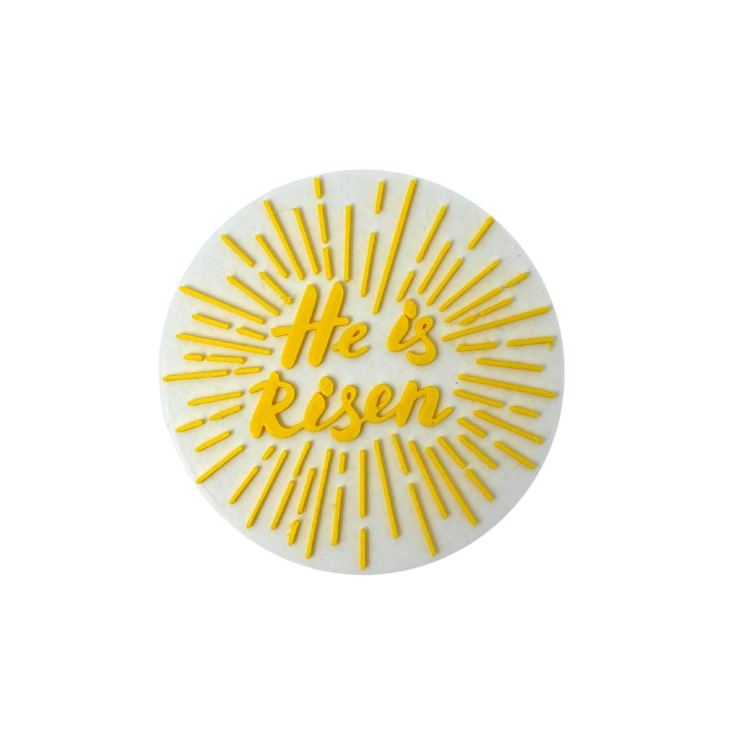 He is Risen Easter Decorative Fridge Magnet - Perfect Reminder of Jesus & His Resurrection on Easter - Easter Decorations for Your Home - Yellow & White - Made in The USA