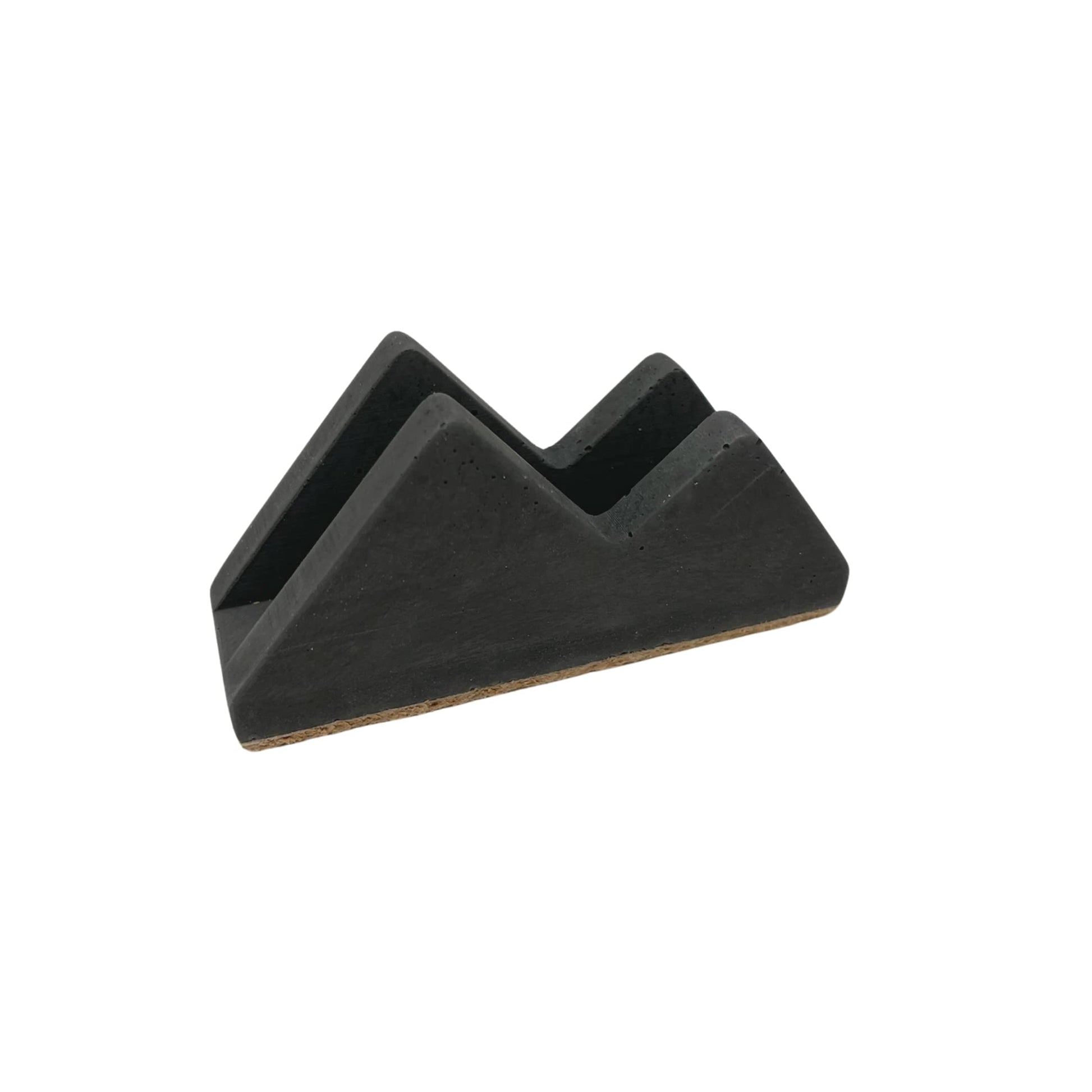 Concrete Mountain Silhouette Design Business Card Holder Display | Stylishly Display Business Cards & Decorate Office Desks | Made in USA