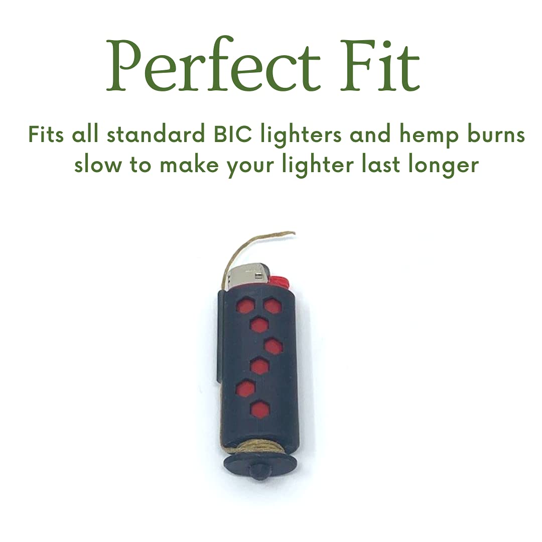 Hemp Wick Lighter Case - Fits Standard Lighters - Easy to Use Hemp Feeder for Slower & More Natural Flame…