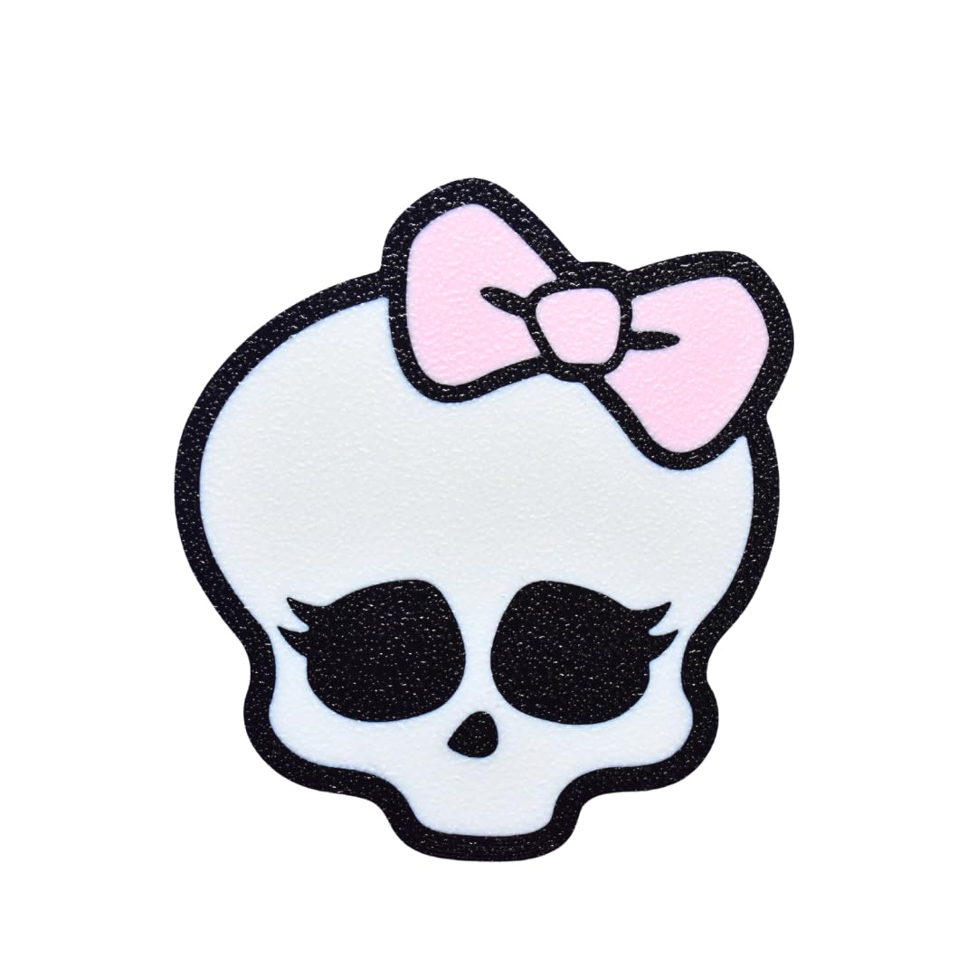 FRESHe BAGLETS - Halloween Cute Pink Bow & Skull Charm - Cute Halloween Charm Compatible with All Rubber Tote Bags - Made in USA