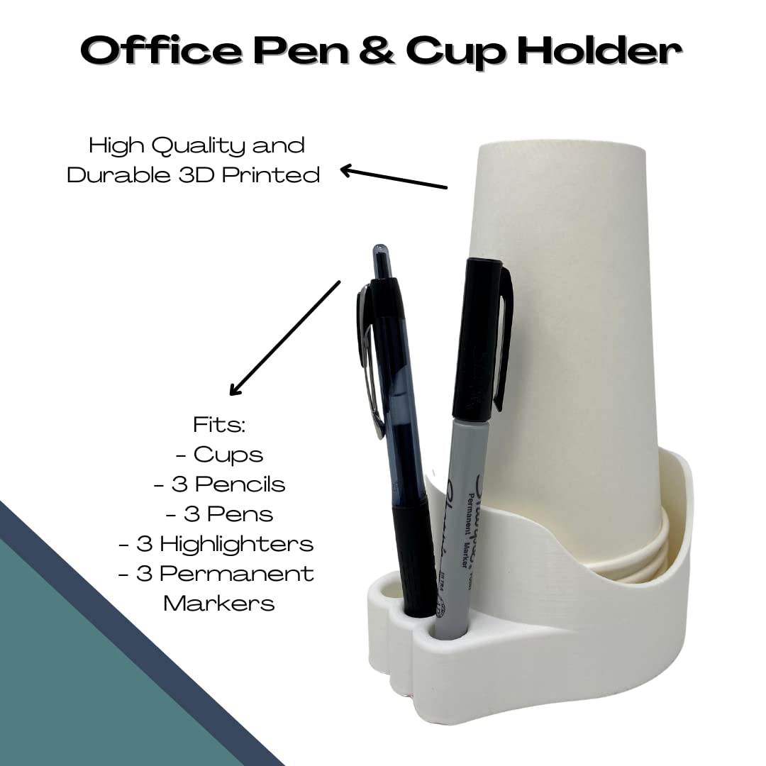 Cup & Pen Combo Holder - Organize Your Cups and Pens - Label your cups with markers - Fits Most Disposable Plastic Cups