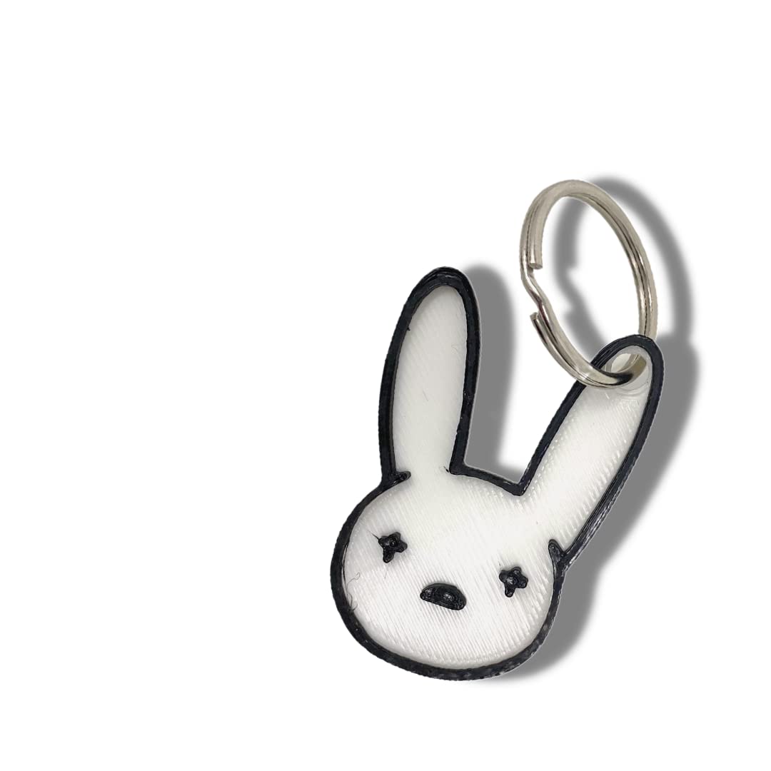 Bad Bunny Keychain - Black / White