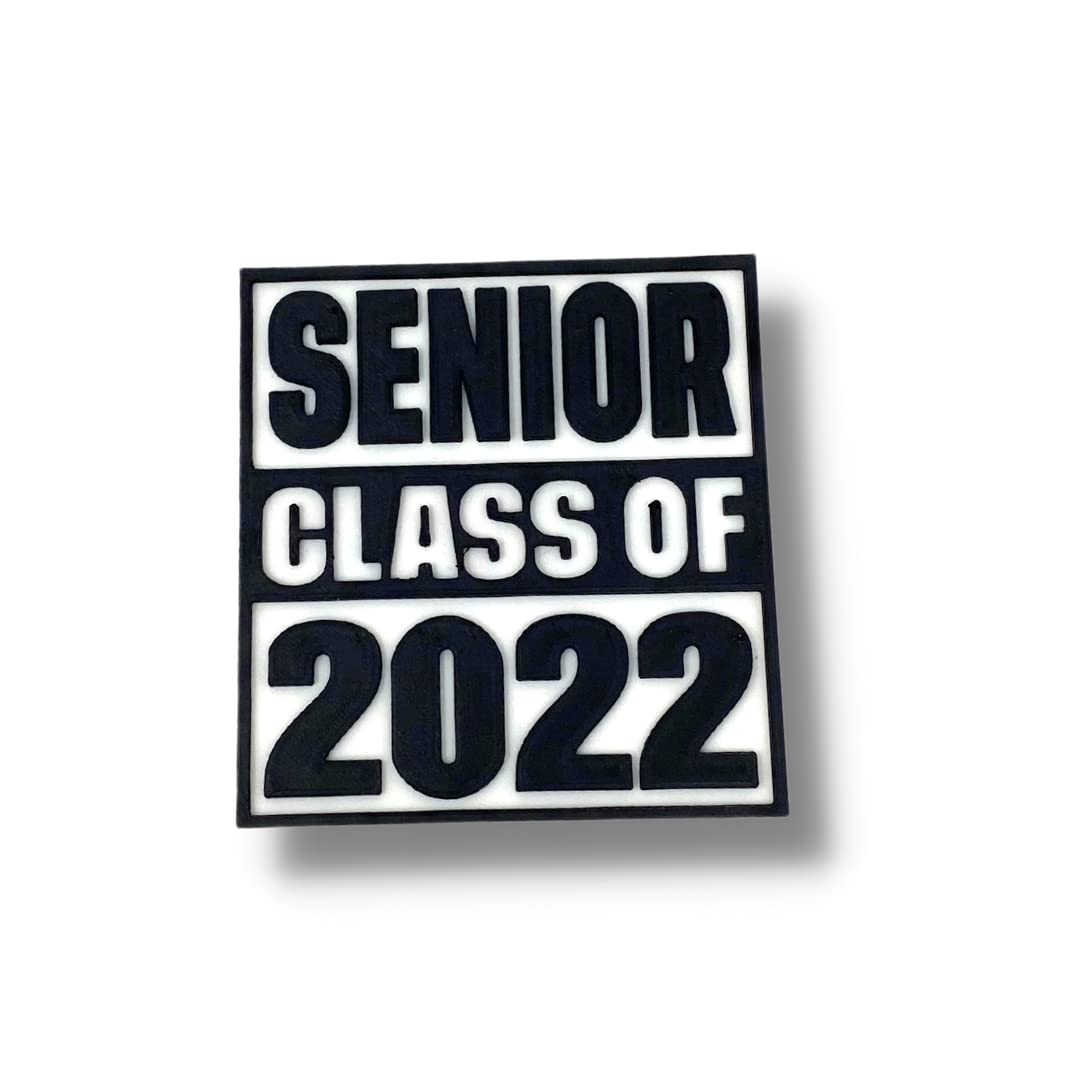 Senior Class of 2022 Graduation Fridge or Locker Magnet - Black & White - Perfect Decoration to Celebrate Senior Graduation - Made in USA!