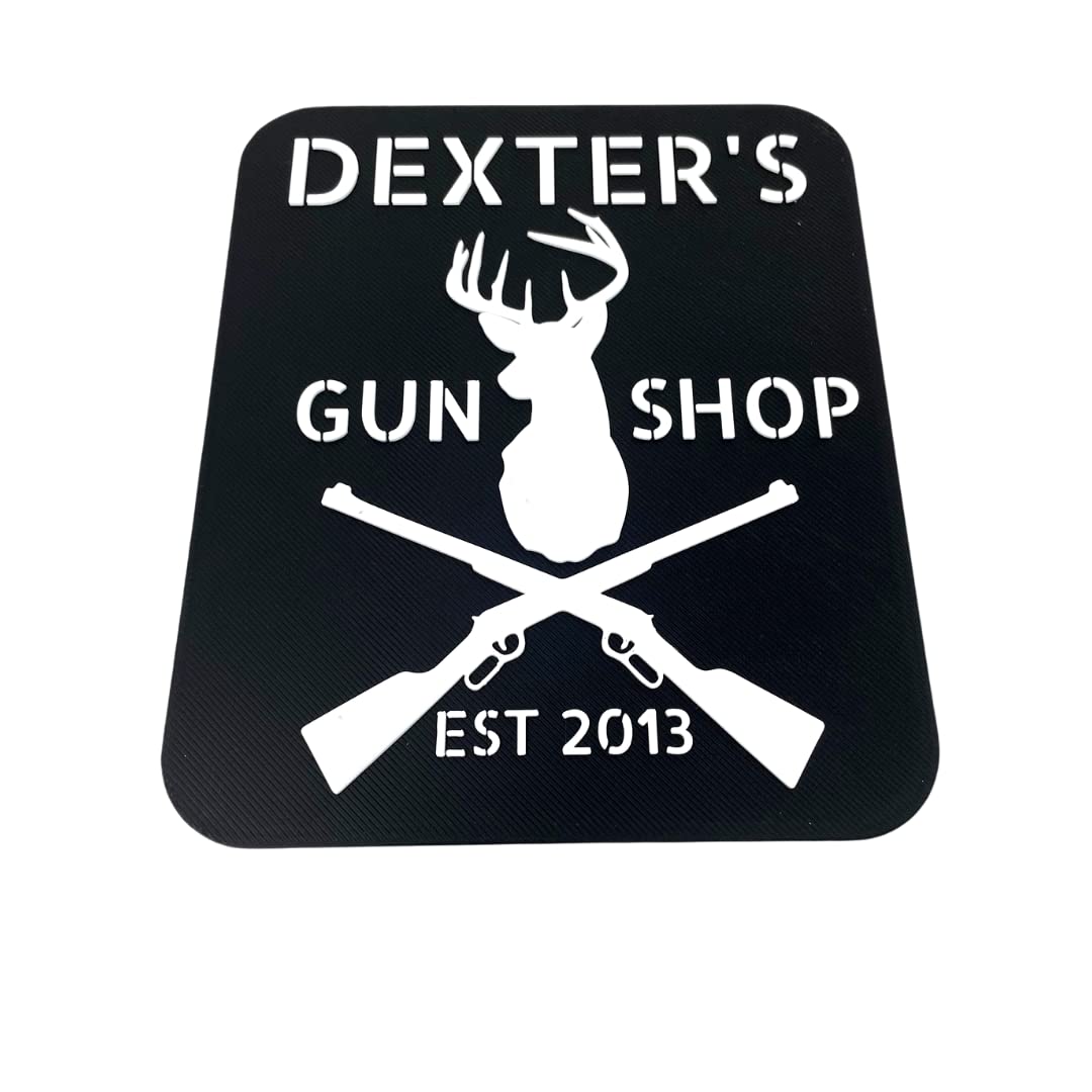Dexter New Blood 'Dexter's Gun Shop' Wall Sign - Perfect for Fans of the TV Show Dexter - Decorative Dexter Sign for Home, Office, or Bar Decor - Made in the USA