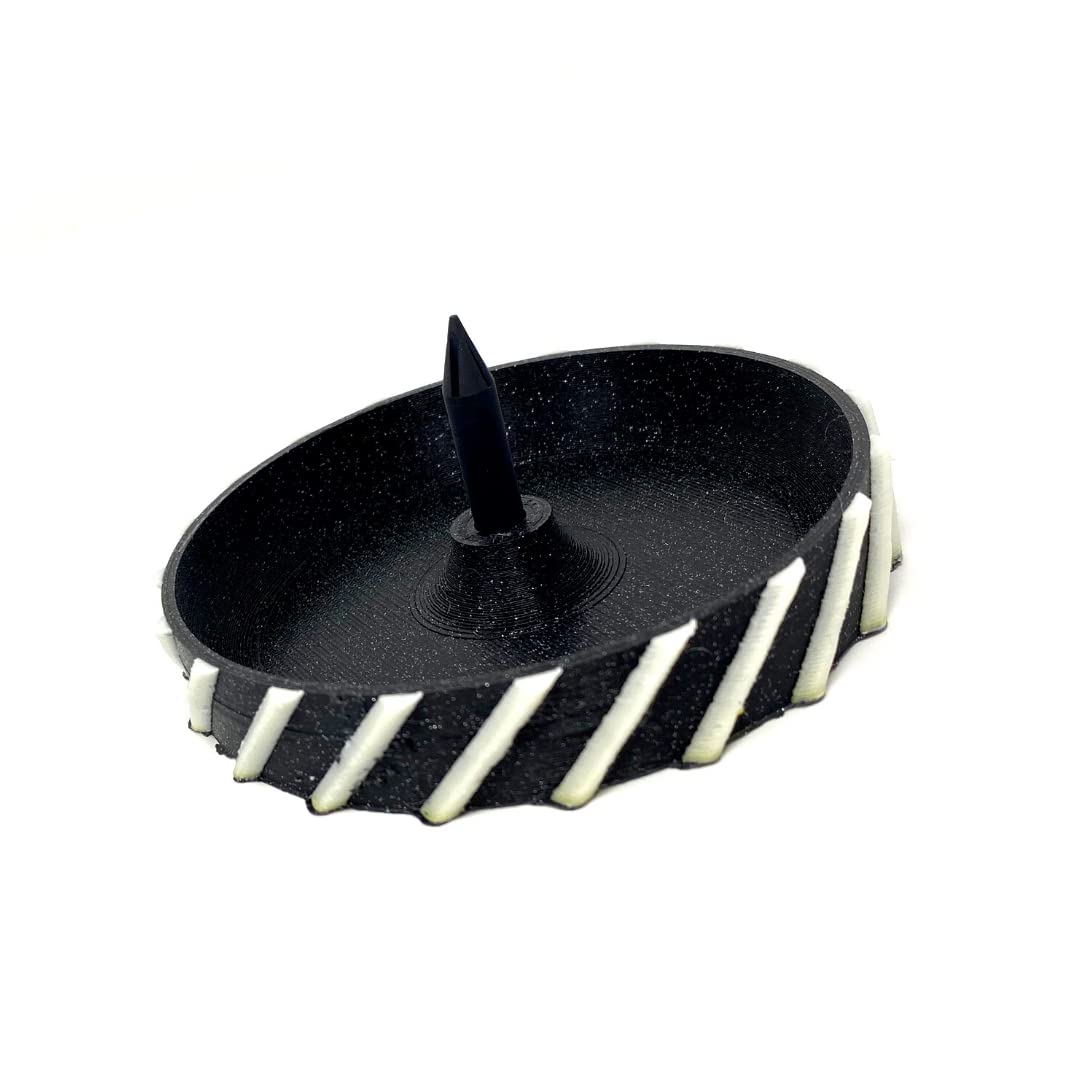 Black with Glow in the Dark Accents Ashtray with Poker - Detachable Poker for Safety & Easy Travel - Made in the USA