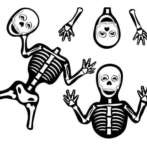 Halloween Wall or Door Decal - "Skeletons" | Made in USA |Peel and Stick Removable Vinyl Skeletons, Small