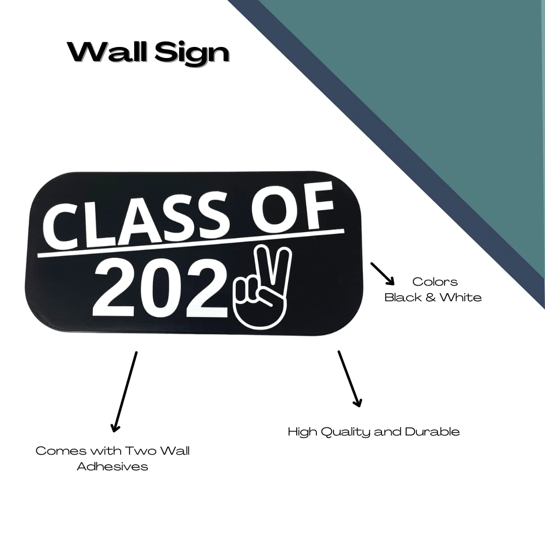 Class of 2022 Graduation Wall Decor & Sign - Perfect Decoration to Celebrate Graduation - Black & White