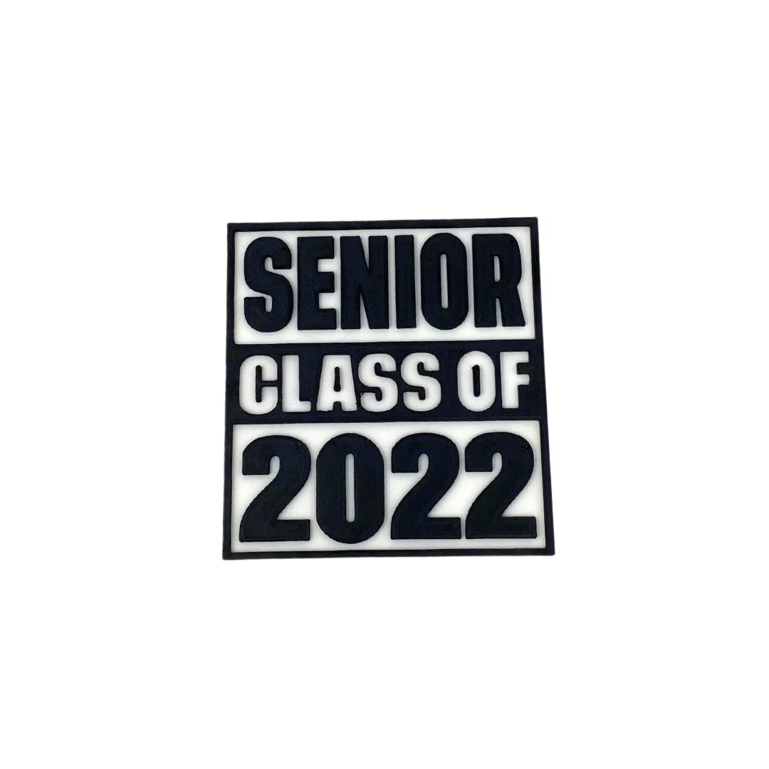 Senior Class of 2022 Graduation Fridge or Locker Magnet - Black & White - Perfect Decoration to Celebrate Senior Graduation - Made in USA!