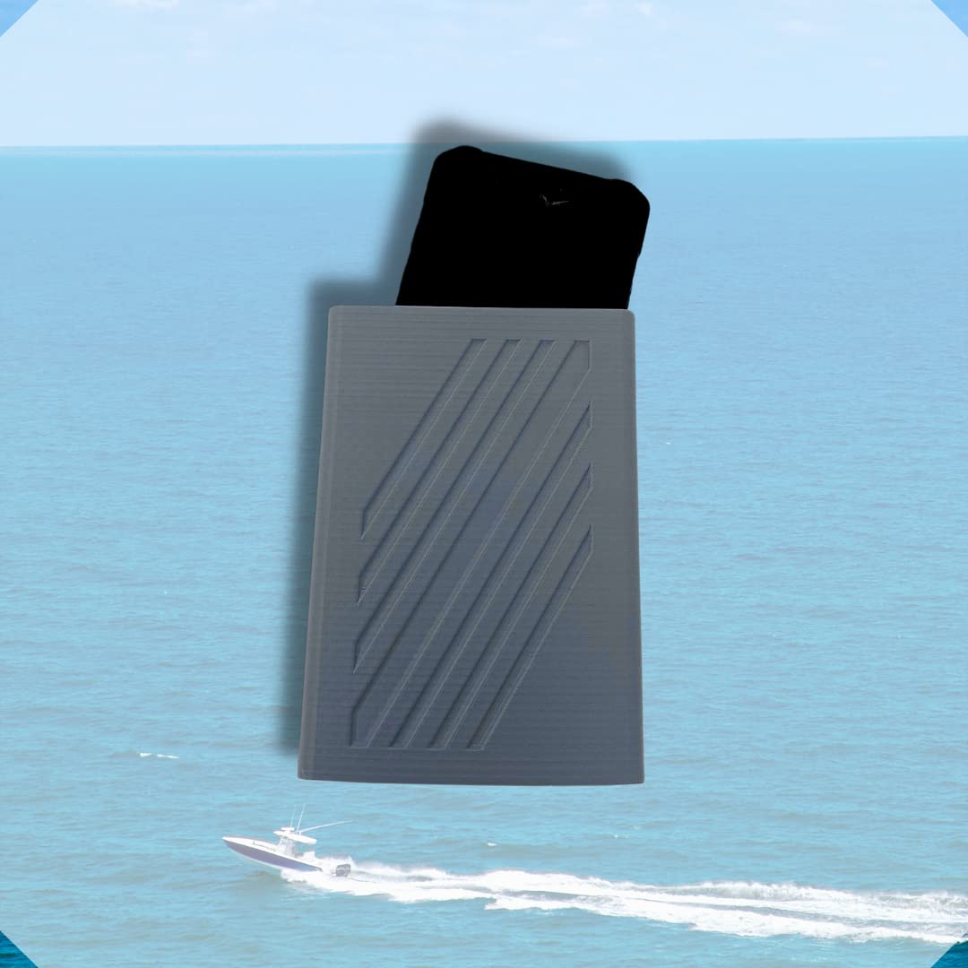 Boat Phone Holder - Keep Your Phone Dry and Safe on The Water - Easily Mounts to Any Boat and Holds Any Phone - Made in USA - Gray