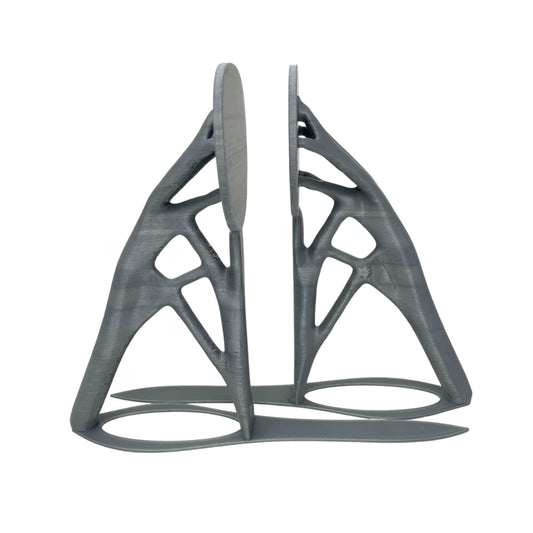 Generative Design Bookends - 6" Tall x 4" Wide Ultra Futuristic Bookends - Made Plastic Using Advanced Manufacturing Techniques in The USA