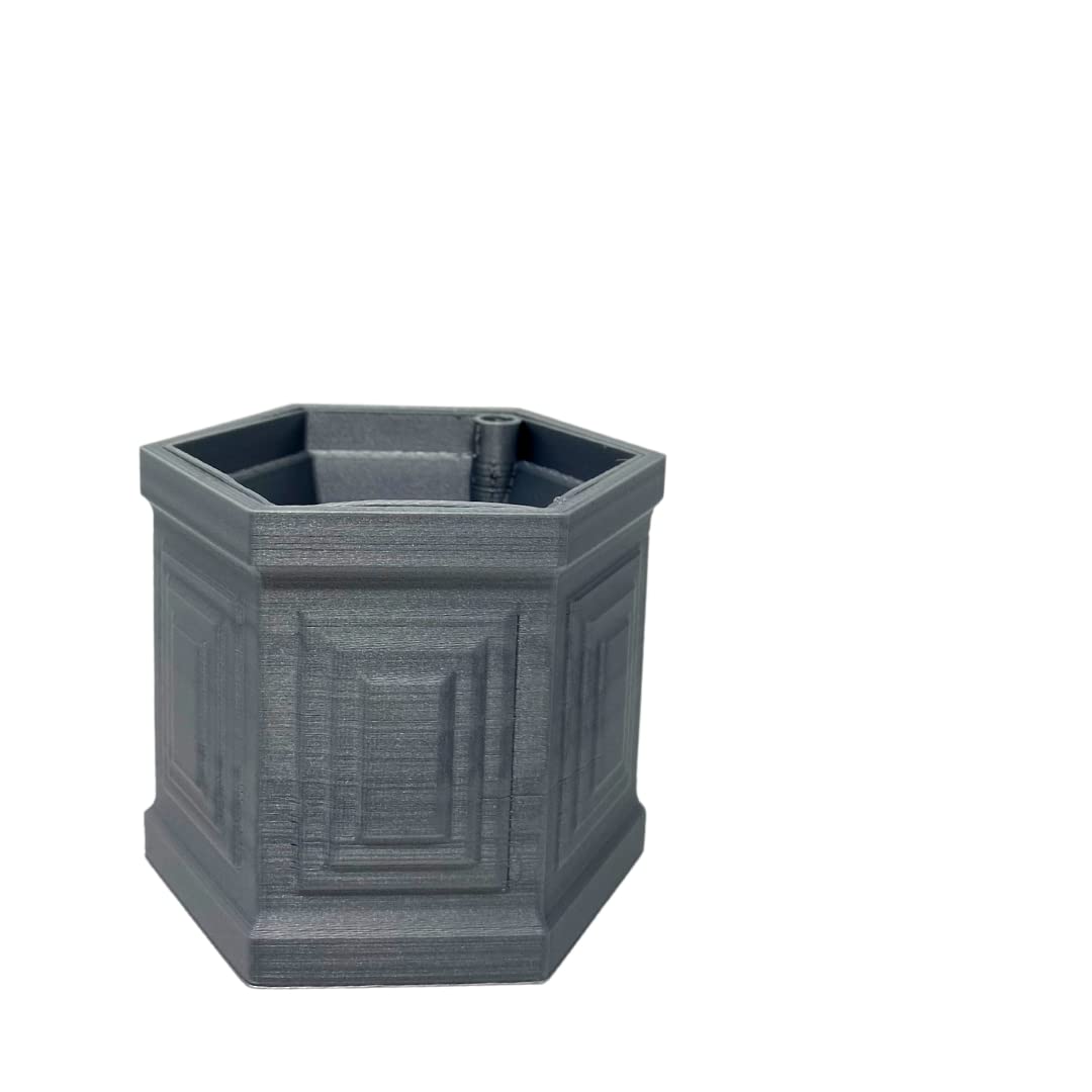 Geometrical Self-Watering Planter - Grey - Indoor/Outdoor Planter Pot - Decorate Home, Patio or Office - Made in USA - Grey