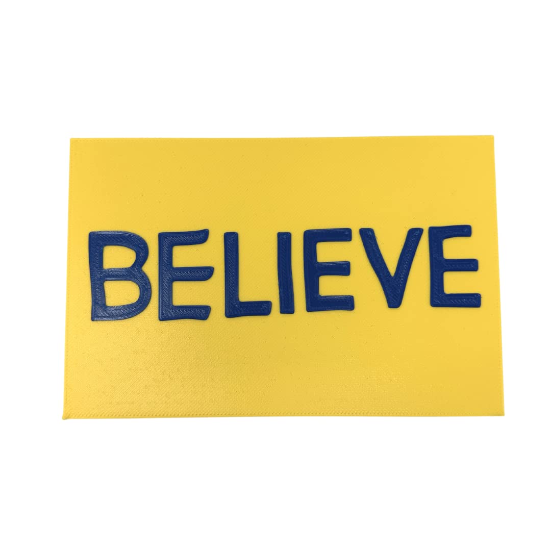 Believe Wall or Locker Room Block Letter Sign for Sports Fans | 11" W X 7" Tall | Decorate Office Wall, Home Gyms, Bar Decor | New 2023 Block Letter Edition