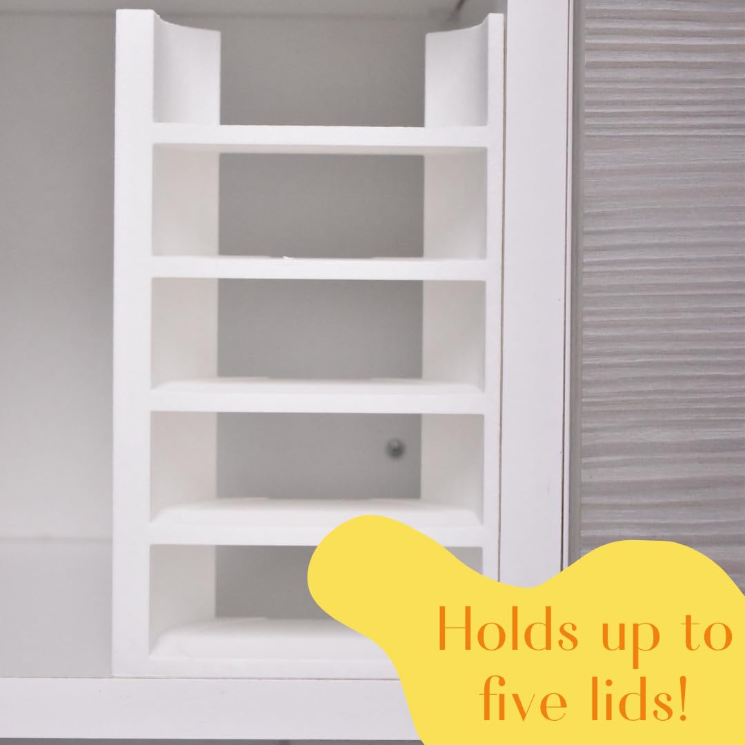 Lid Organizer Compatible With Stanley Cup Lids | 5 Lid Organizer for Cabinets or Kitchen Counter | Includes Straws Storage | Made in USA