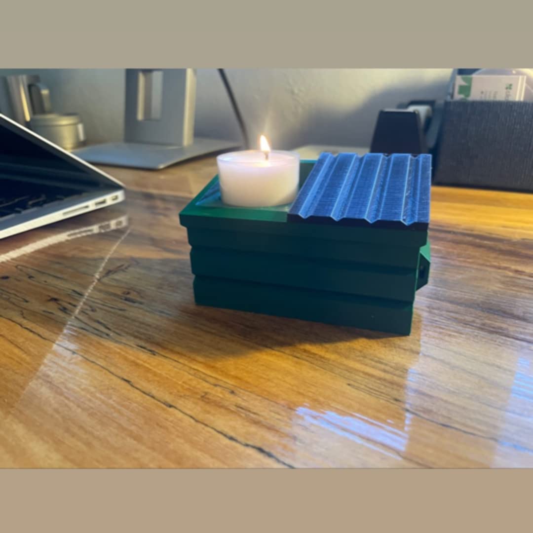 Dumpster Fire Tea Light Candle Holder | Funny Dumpster Replica with Included Candle | Perfect for Office Desks, Game Rooms, Dorms, & More!