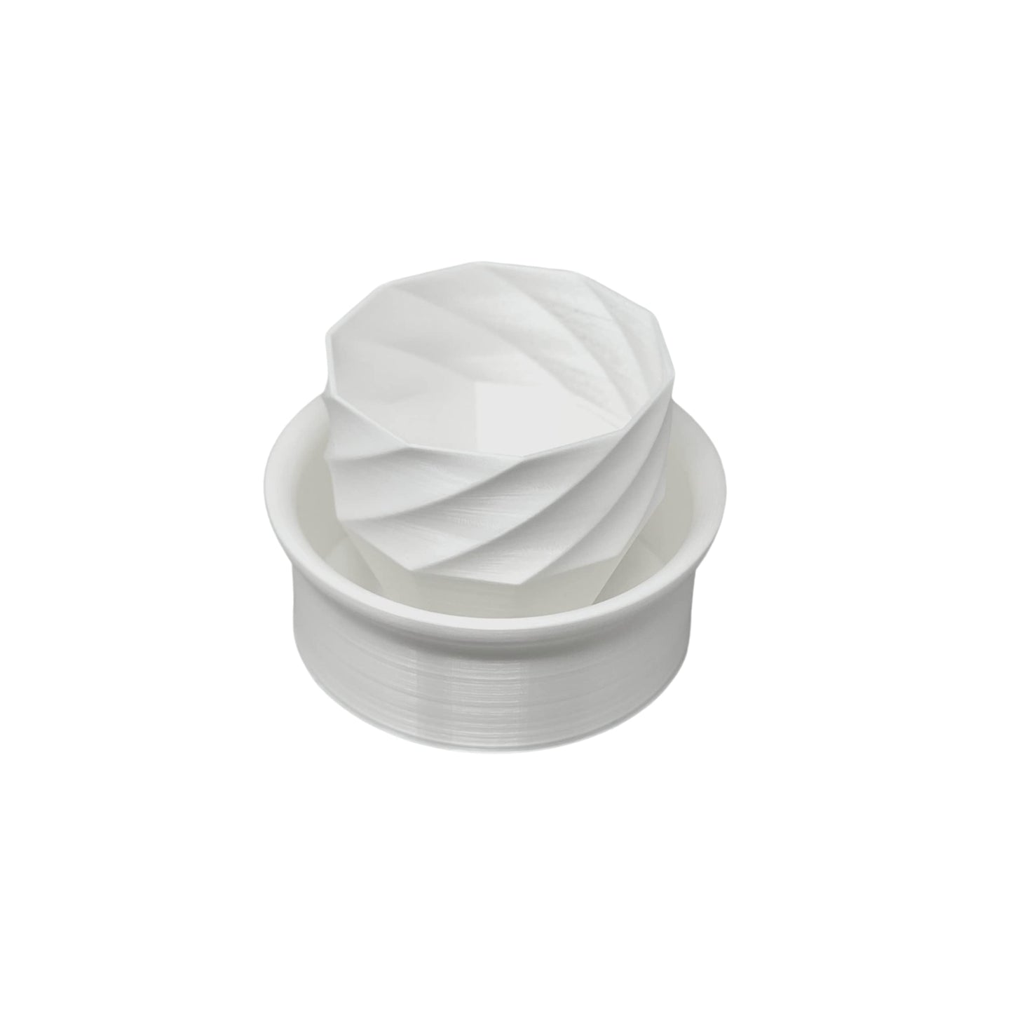 White Silk Self-Watering Planter with Spiral Design - Indoor/Outdoor Planter Pot for Succulents, Flowers, or Herbs - Perfect for Decorating Homes & Offices