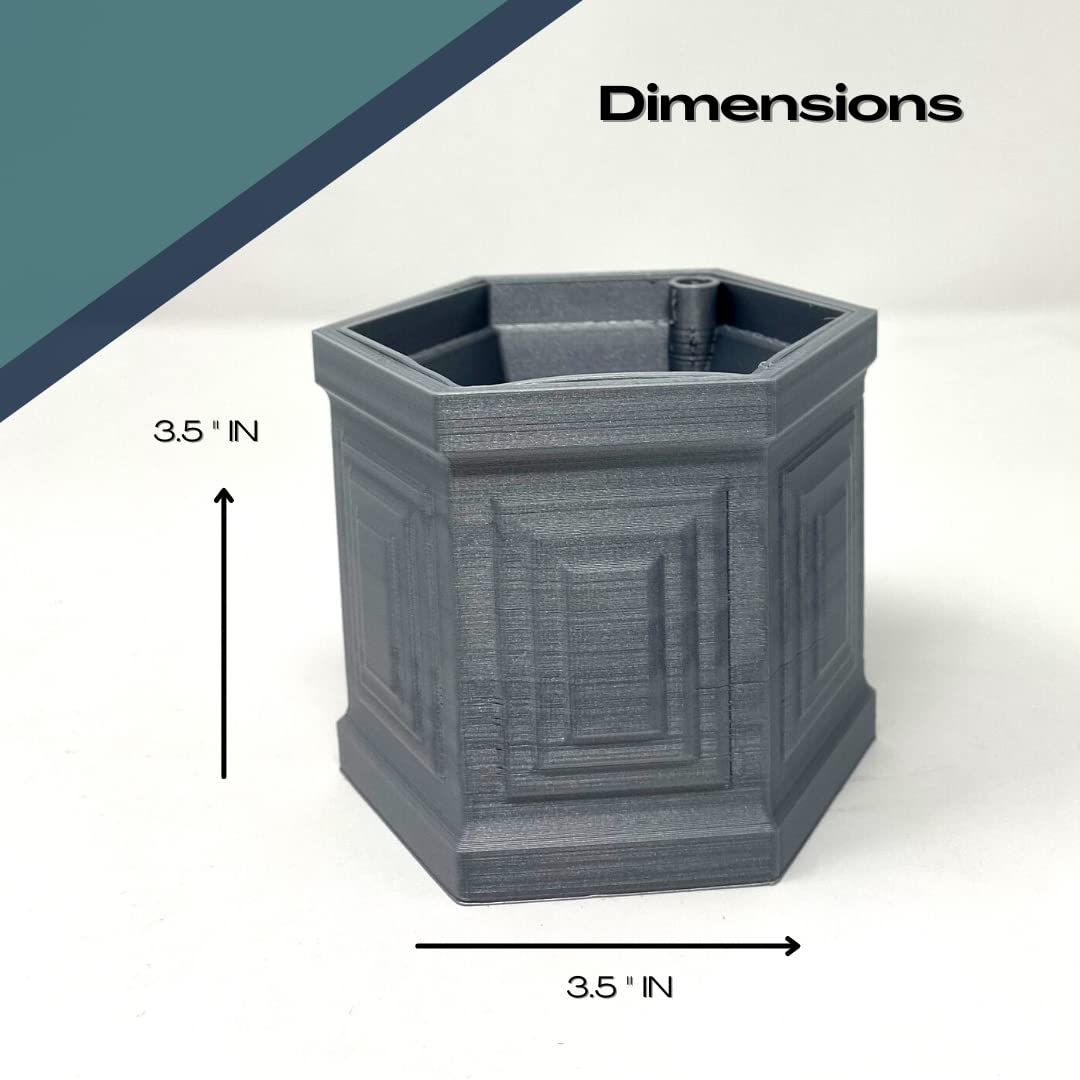 Geometrical Self-Watering Planter - Grey - Indoor/Outdoor Planter Pot - Decorate Home, Patio or Office - Made in USA - Grey