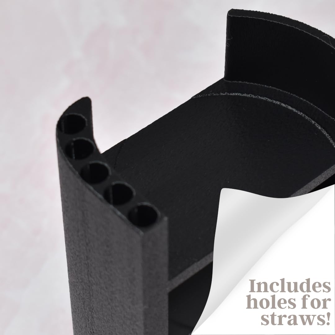 Lid Organizer Compatible With Stanley Cup Lids | 5 Lid Organizer for Cabinets or Kitchen Counter | Includes Straws Storage | Made in USA