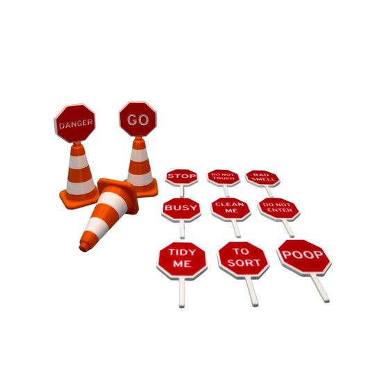 Funny Traffic Cones & Signs for Housework or Office | Communicate with Spouse, Kids, or Coworkers to Clean, Organize, Stop & More | Made in USA