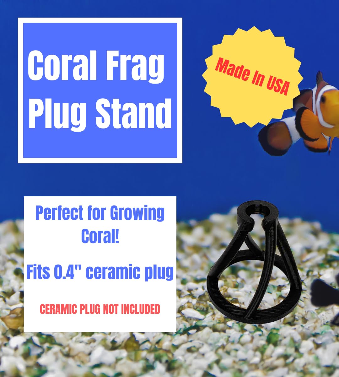 Chatelet REEFSHAPE Coral Frag Plug Stand for Coral Stability | 5 Pack Aquarium Substrate Frag Holder | Coral Protector Inserts | Made in USA