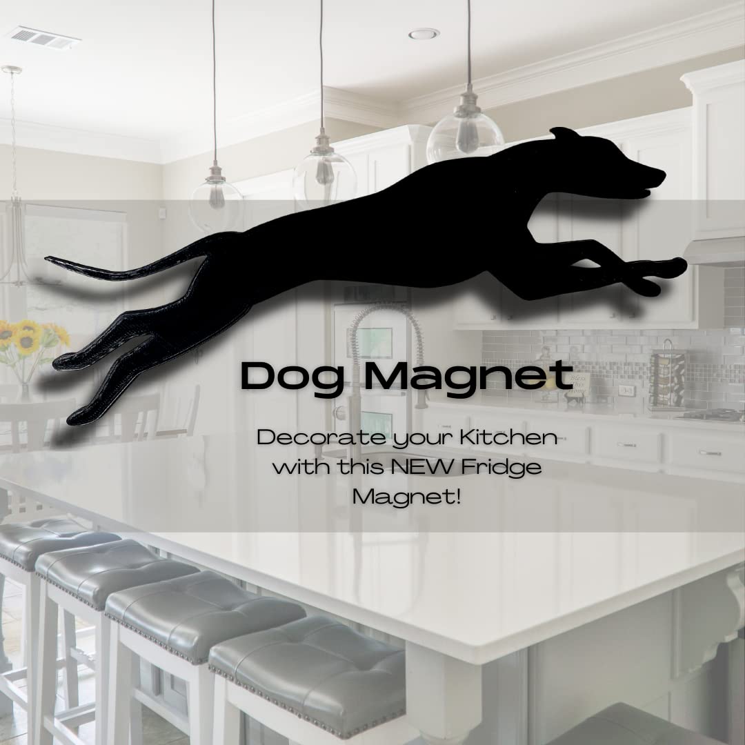 English Greyhound Fridge Magnet - Black - Dog Refrigerator Magnet - Made in The USA