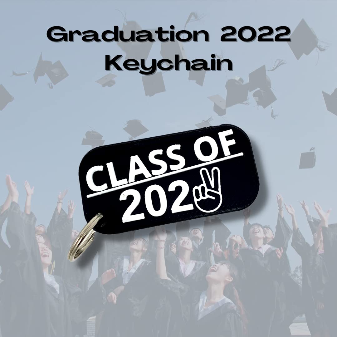 Class of 2022 Graduation Keychain - Perfect Stylish Decoration to Celebrate Graduation - Black & White