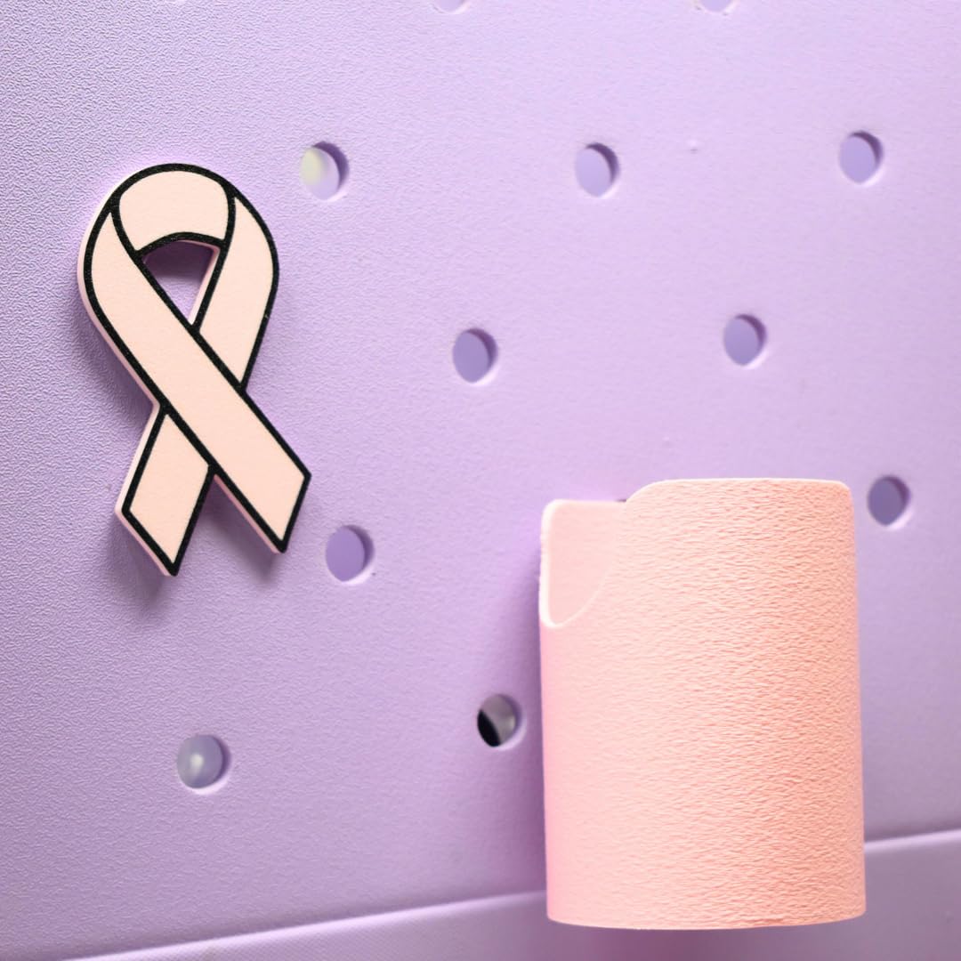 Baglets - Pink Ribbon Charm- Charm to Support Breast Cancer Awareness - Compatible with Bogg Bags, Simply Southern and other Tote Bags