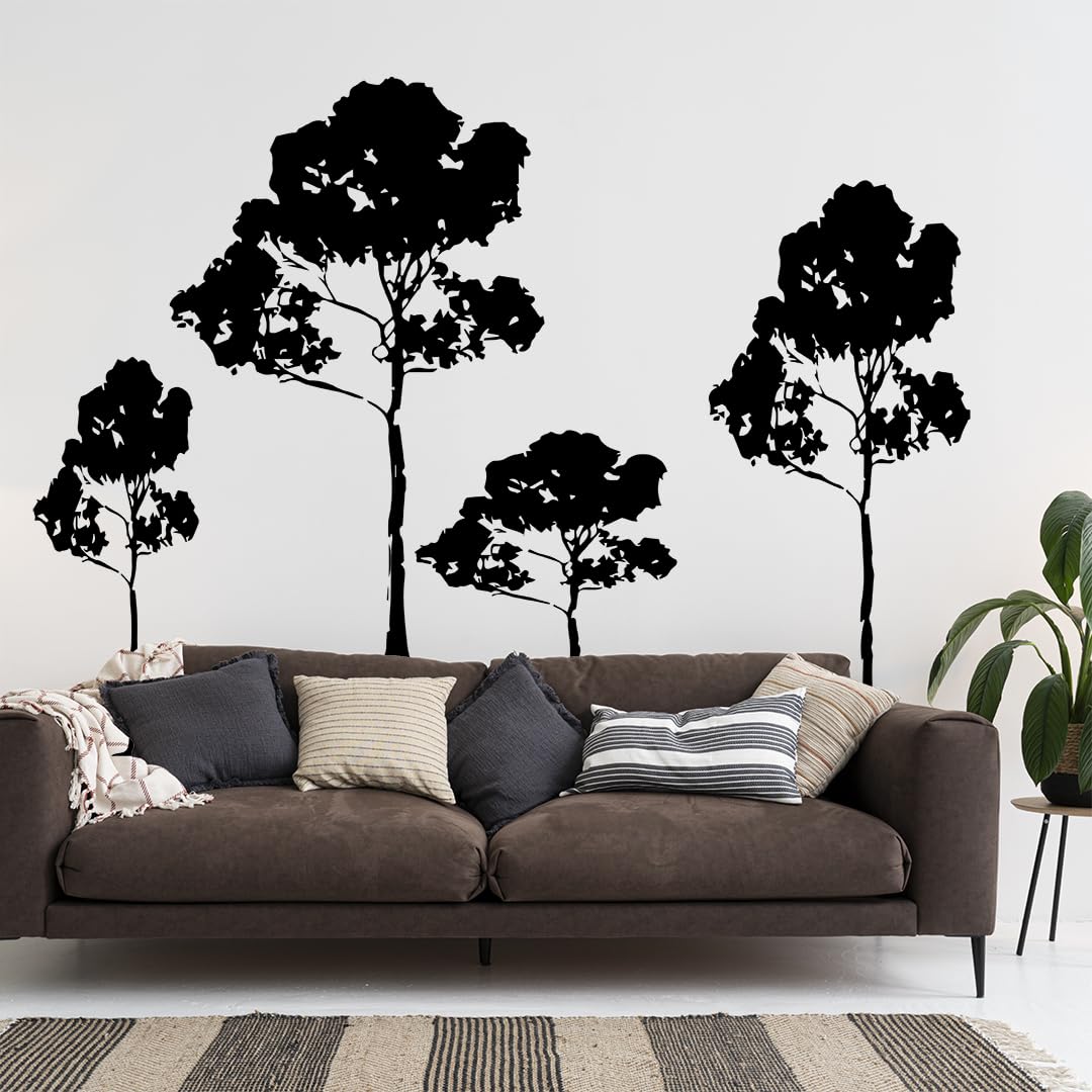Wall Decals for Kids Rooms – Black Trees – Made in USA - Black Trees, Small