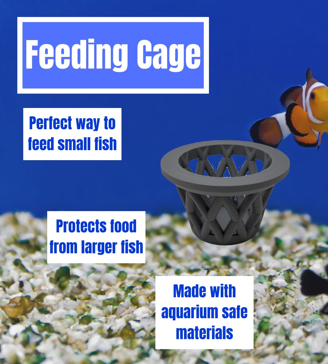 Chatelet Aquarium Fish Feeding Cage | Small Fish Feed Cage | Floats at Surface & Keeps Larger Fish Out | Made in USA