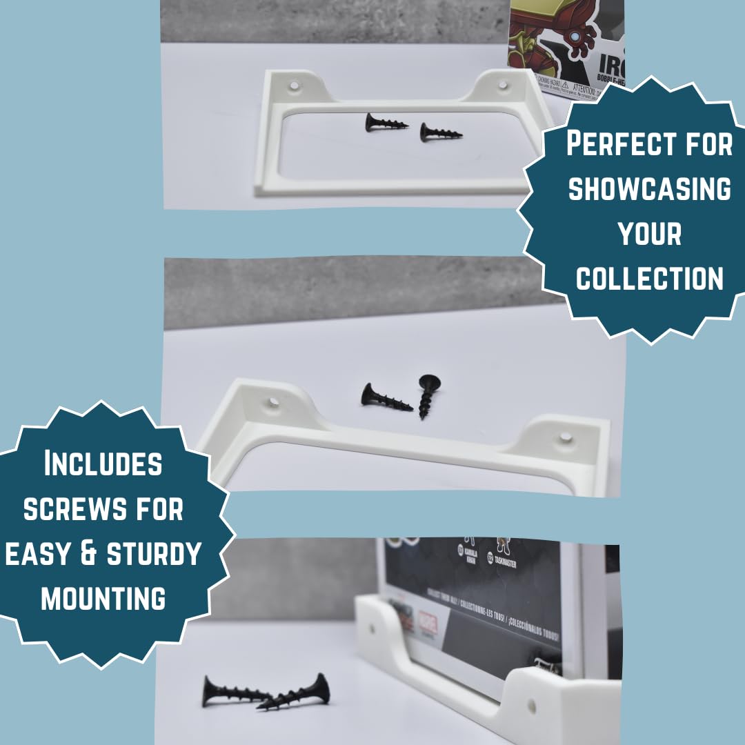 Collectible Wall Display Stands Compatible with Funko Pop Figures in Box | Display Original Figures With Boxes on Wall | Made in USA