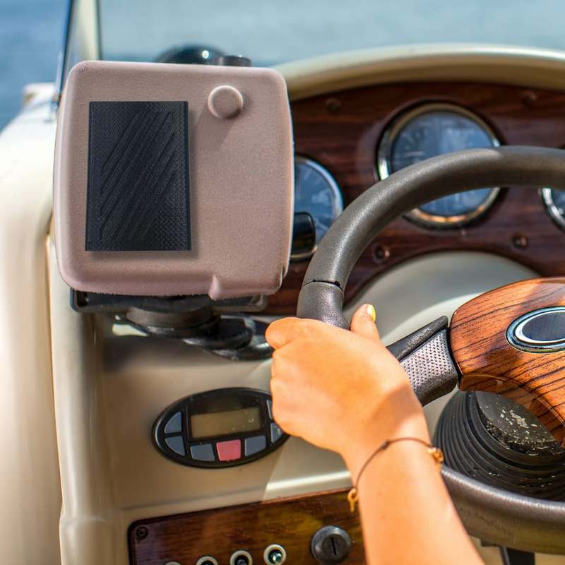 FRESHe Boat Phone Holder - Keep Your Phone Dry and Safe on The Water - Easily Mounts to Any Boat and Holds Any Phone - Black