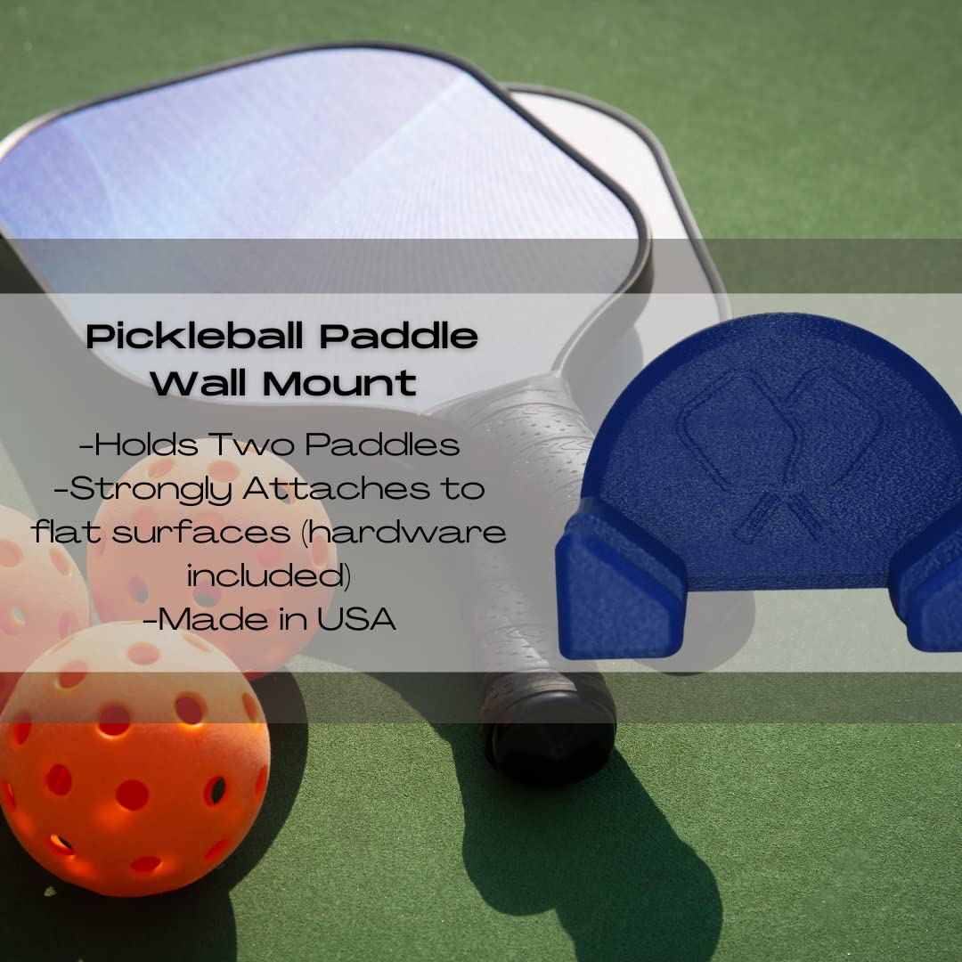 Pickleball Paddle Wall Mount | Holds Two Rackets | Accessory for Pickleball Paddle Sets | Made in USA