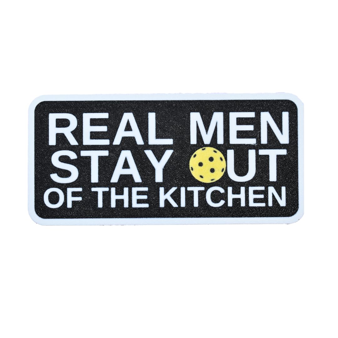 Pickleball Real Men Stay Out of The Kitchen Fridge Magnet | Funny Pickleball Phrase | Great Pickleball Player Gift | Made in USA