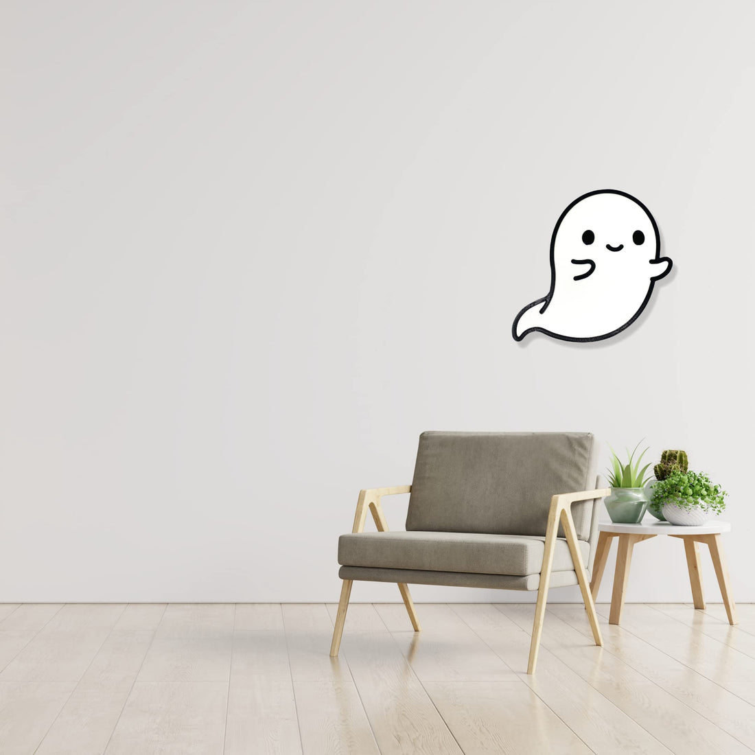 Cute Kawaii Ghost Wall Sign - Decorate your Home Walls - Perfect for the Game Room Walls & Kids Room. Ghost