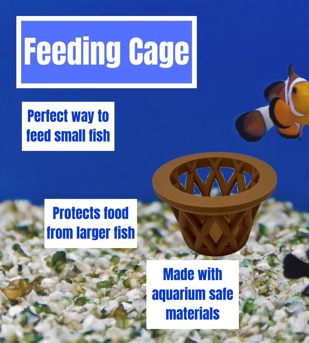 Chatelet Aquarium Fish Feeding Cage | Small Fish Feed Cage | Floats at Surface & Keeps Larger Fish Out | Made in USA