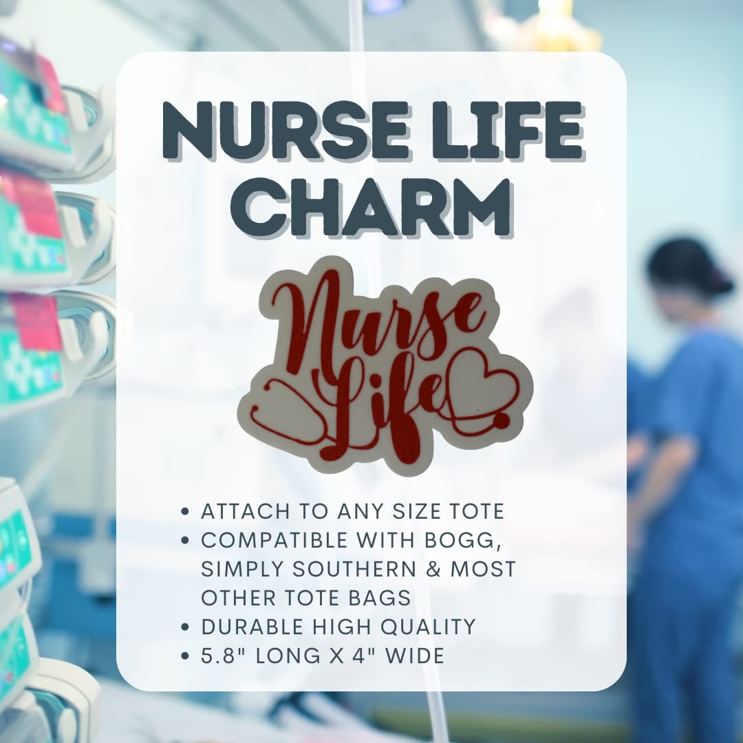 Boglets - RN Nurse Charm - Decorative Charms for Nurses - Compatible with Bogg Bags, Simply Southern and other Tote Bags