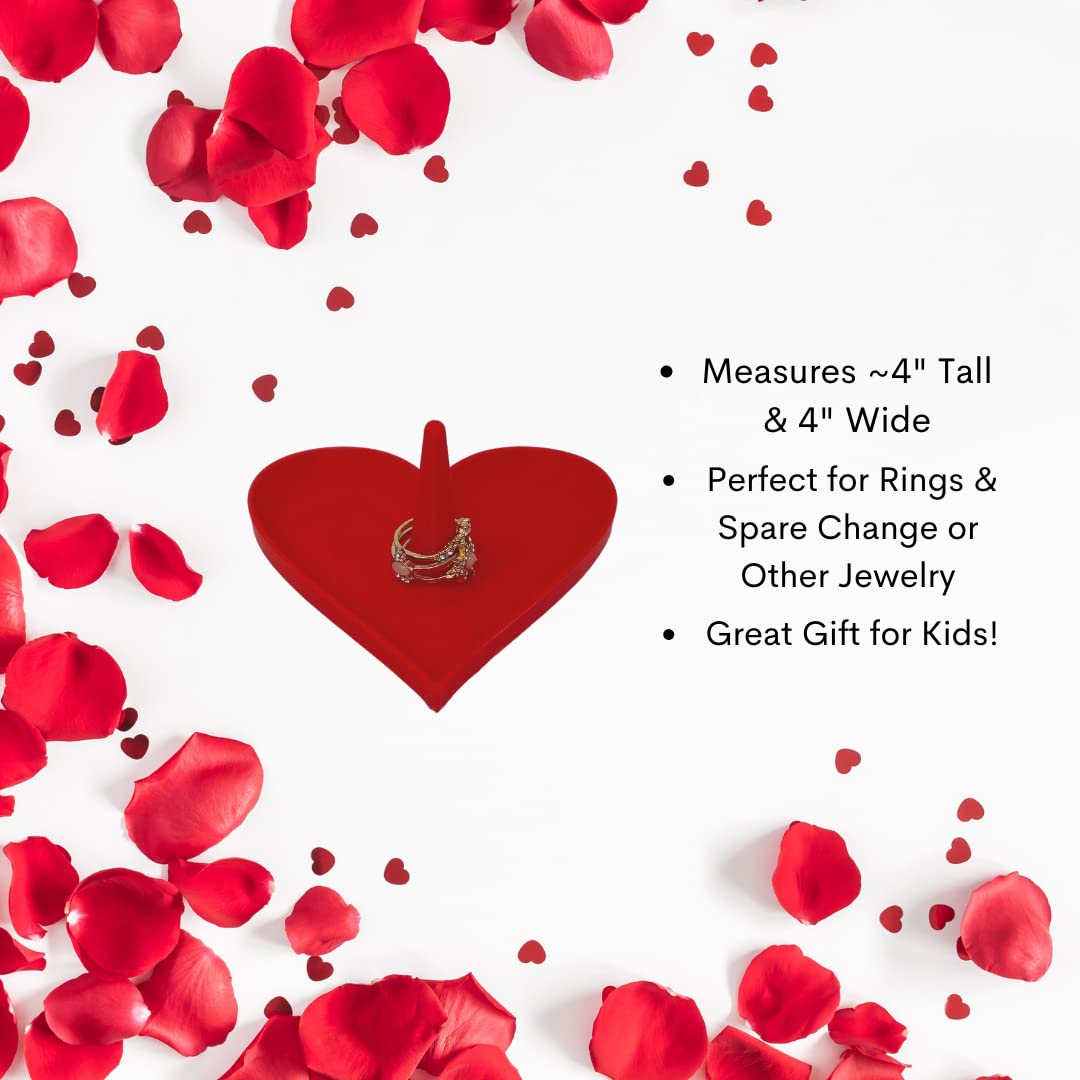 Heart Ring Dish & Valuables Organizer for Valentine's Day - Organize Your Jewelry & Spare Change or Valuables