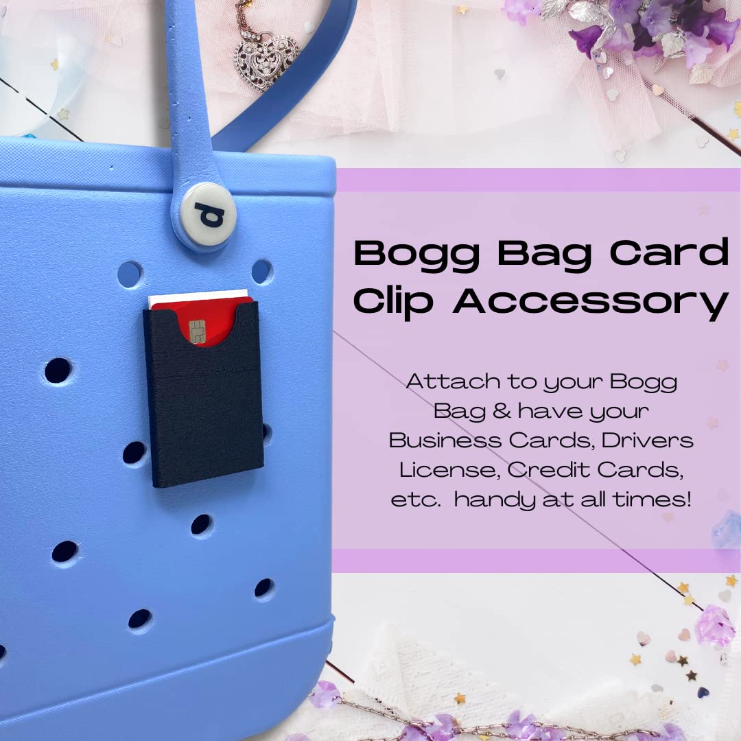 BOGLETS - Black Credit Card Holder Compatible with Bogg Bags - Holds Drivers License, Credit Cards, Business Cards, etc.