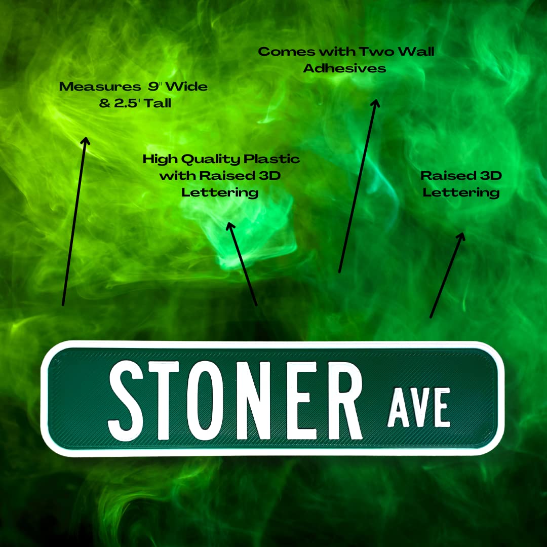 Stoner Ave Magnet - Home, Locker, Home Bar, Kitchen, or Bedroom Decorative Magnet - 9" x 2.5" Inches - Made in USA