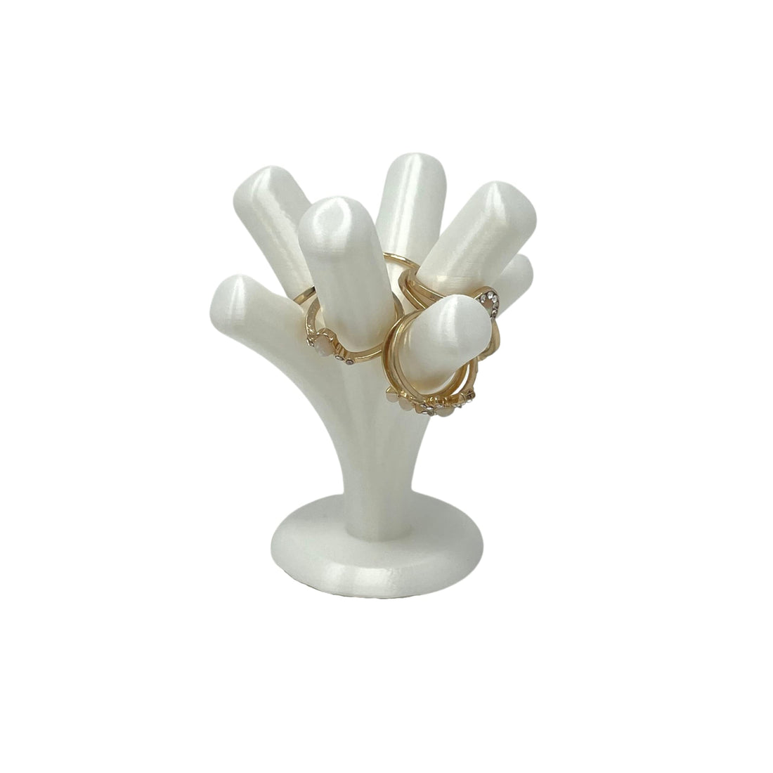 Jewelry Ring Display - 3.5 Inches Tall - White Tree 8 Ring Display Organizer for Women White