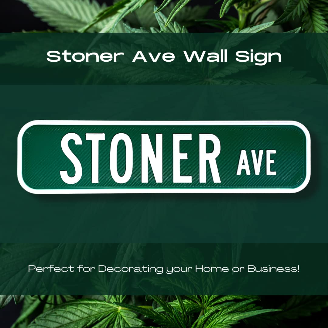 Stoner Ave Sign Decor - Home or Bedroom Decorative Wall Sign - 12" x 3" Inches