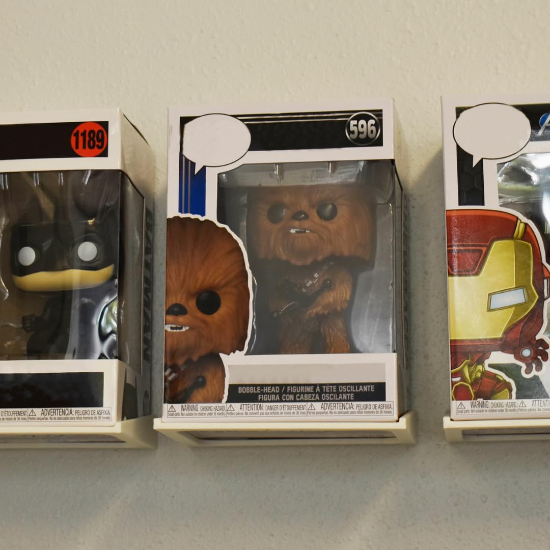 Collectible Wall Display Stands Compatible with Funko Pop Figures in Box | Display Original Figures With Boxes on Wall | Made in USA