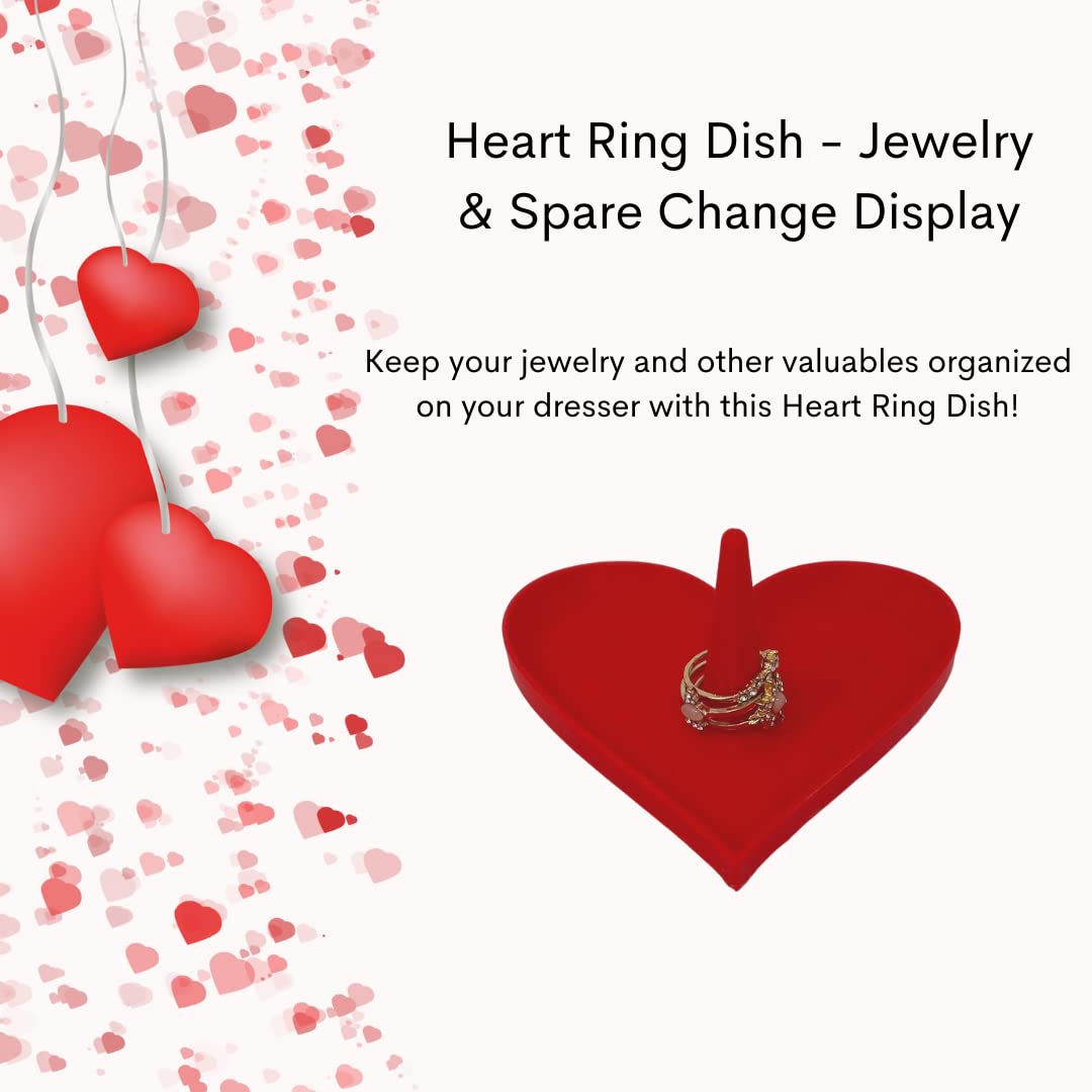 Heart Ring Dish & Valuables Organizer for Valentine's Day - Organize Your Jewelry & Spare Change or Valuables