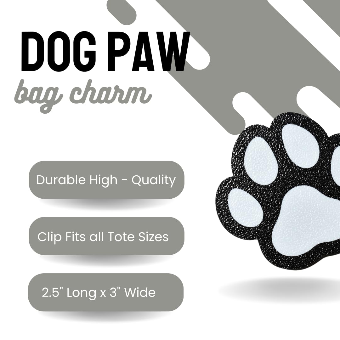 FRESHe BAGLETS - Dog Paw Charm - Decorative Charm Accessories Compatible with Bogg Bags, Simply Southern and other Tote Bags - Made in USA Dog Paw