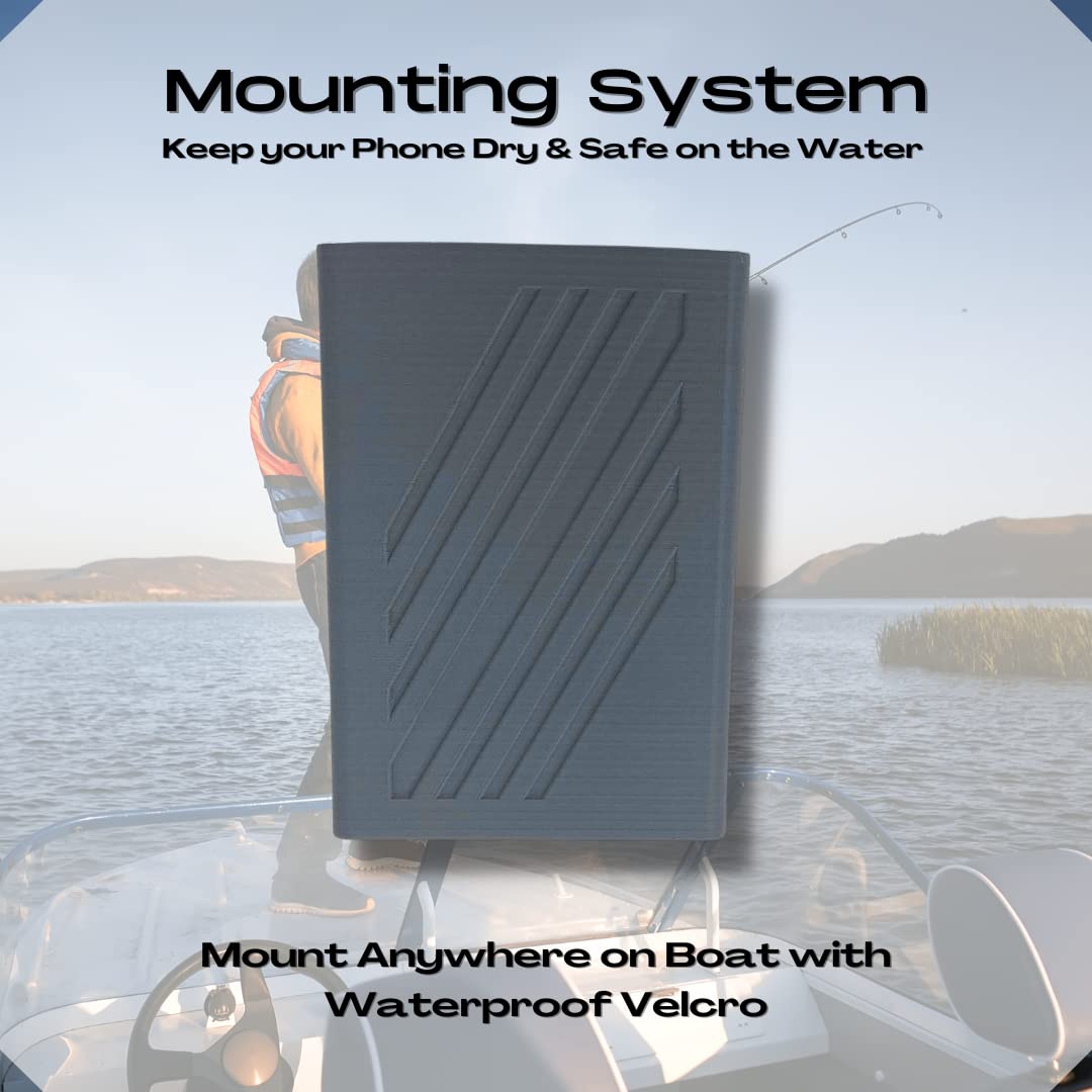 Boat Phone Holder - Keep Your Phone Dry and Safe on The Water - Easily Mounts to Any Boat and Holds Any Phone - Made in USA - Gray