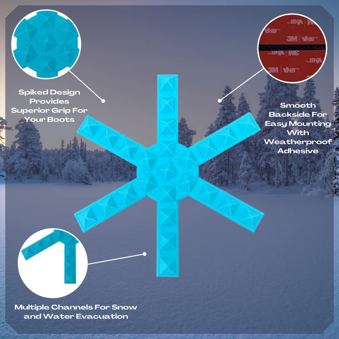 Snowboard Stomp Pad - Snowflake Spike Pattern - Specialized Stomp Pad Designed for Better Grip & Adhesion to Snowboards