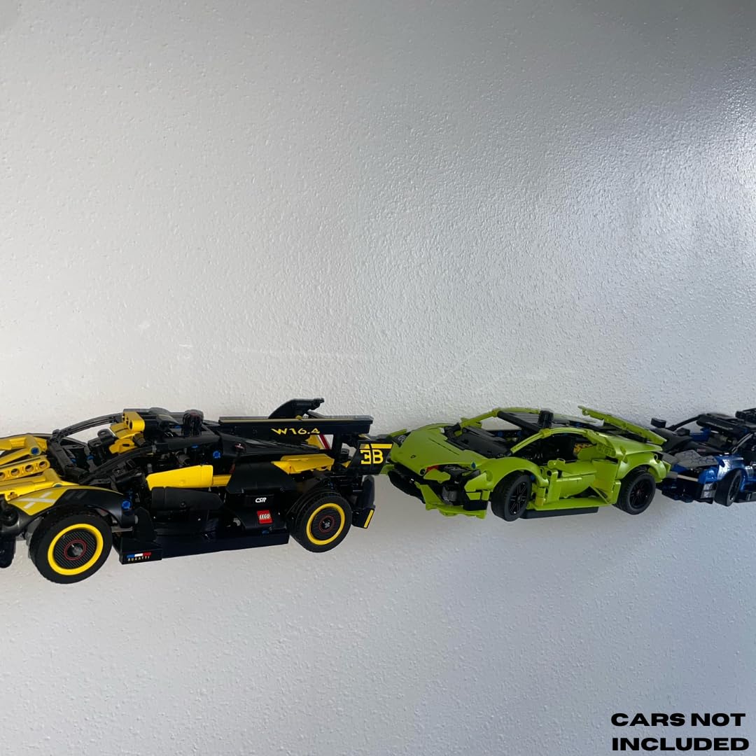 Universal Wall Display Compatible with Lego Technic Racecars | Side Profile Wall Mount for Technic Car Models | Made in USA